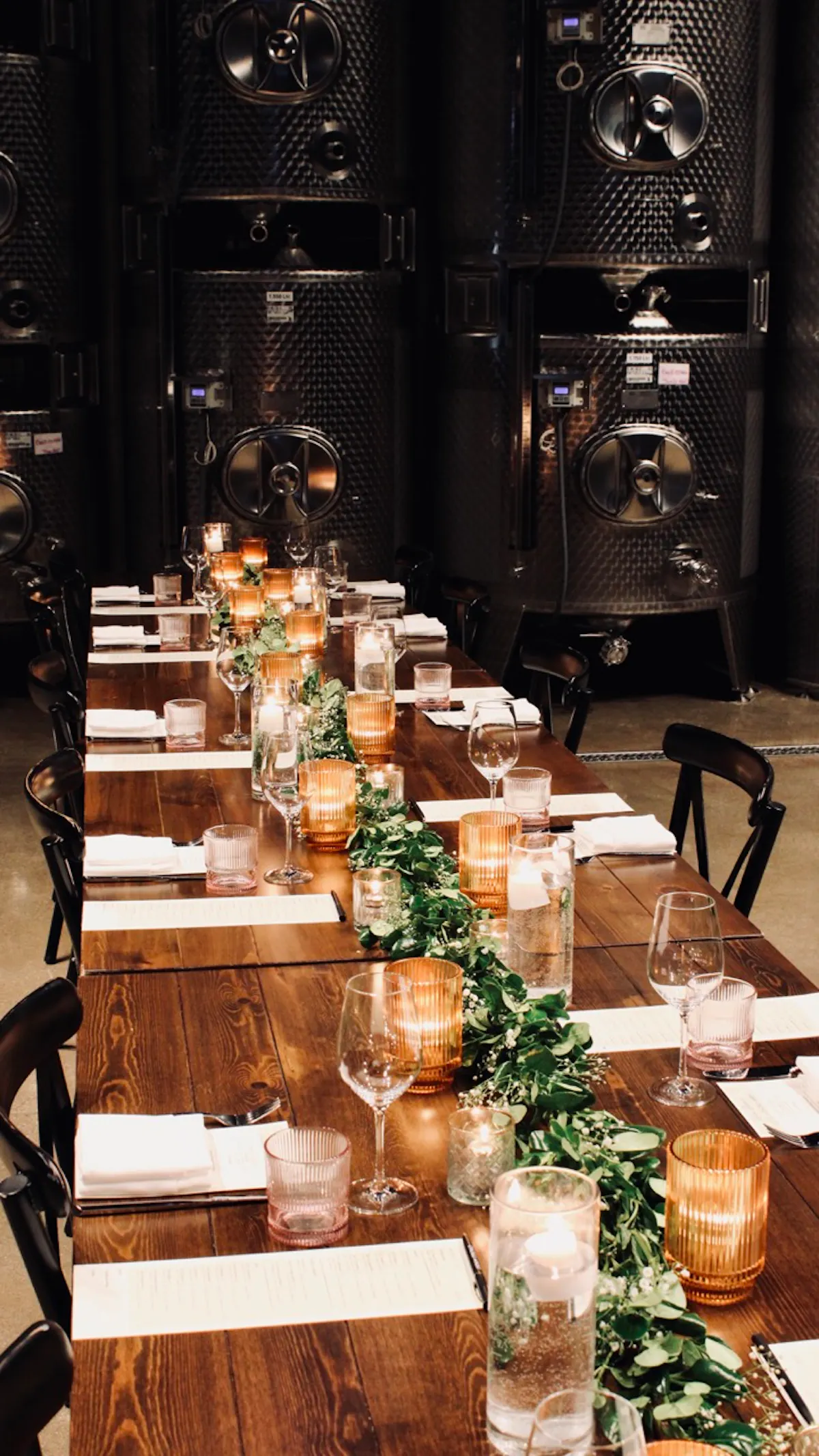 An intimate celebratory dinner at Chicago Winery.